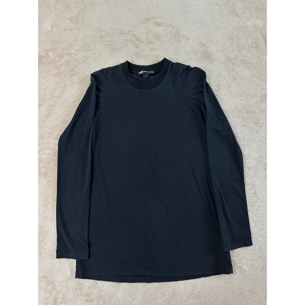 Y-3 Adidas Yohji Yamamoto Long Sleeve Womens Size S Black Top Good